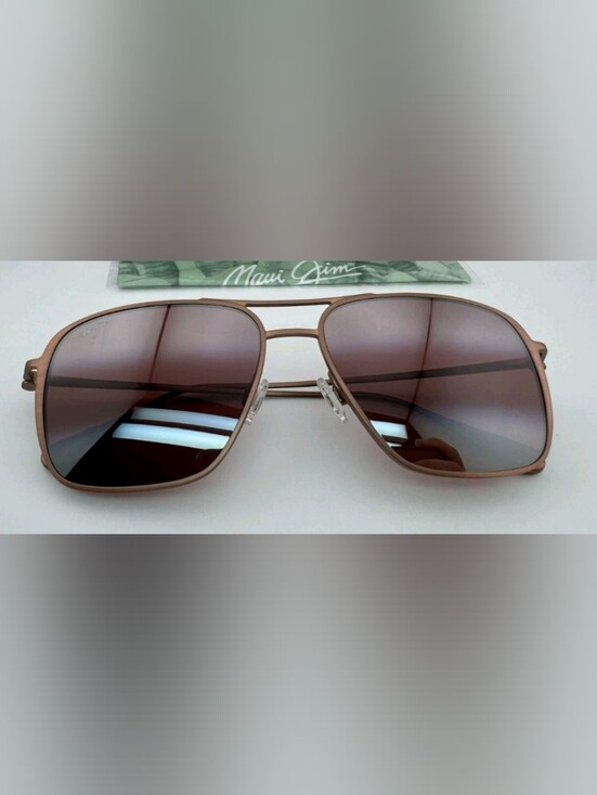 New! Maui Jim R541-19A Beaches Unisex Maui Rose Satin Brown Polarized Sunglasses